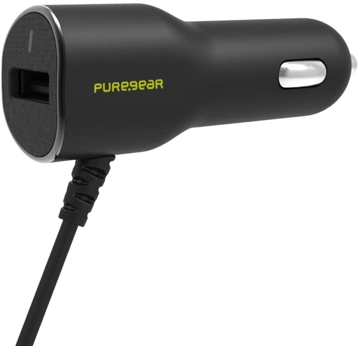 PureGear Car Charger with Micro USB Connector and USB Port