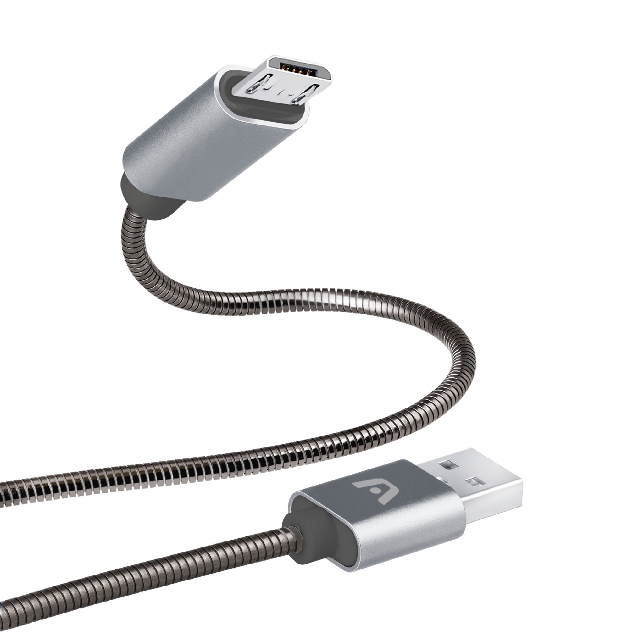 Argom 3ft Metal Spring Braided Micro-USB Cable