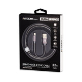 Argom 3ft Dura Spring Lighting USB Metal Braided Cable