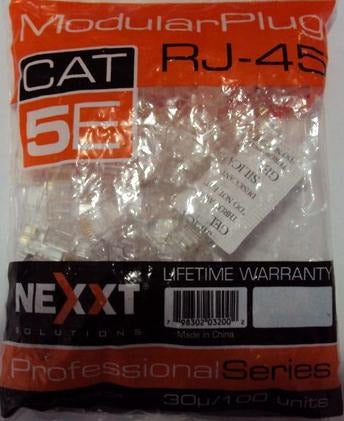 Nexxt Cat5e RJ45 30u Connectors 100 Pack