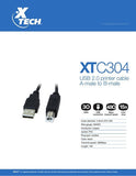 Xtech 15ft USB 2.0 A-male to B-male cable XTC-304