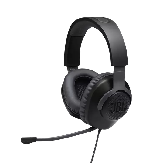 JBL Quantum 100 Wired over-ear gaming headset with flip-up mic