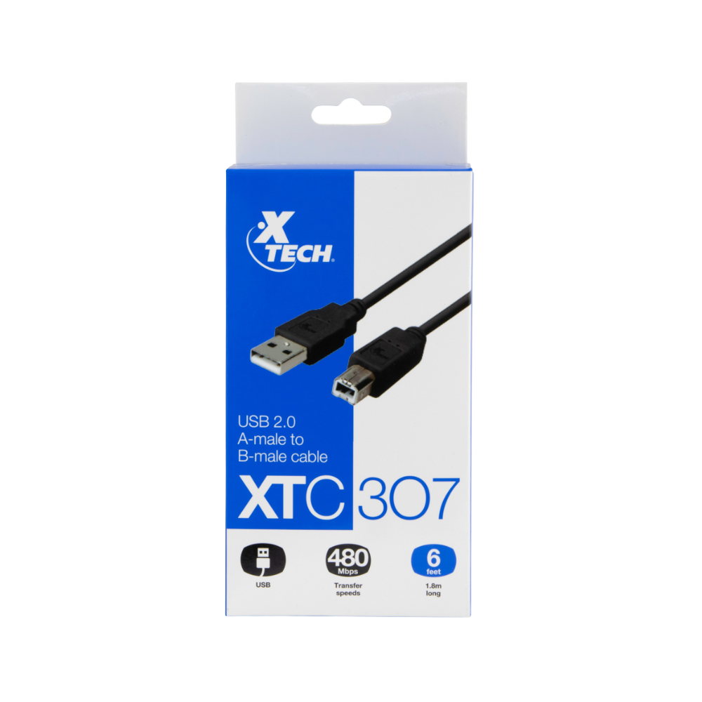 Xtech 6ft USB 2.0 A-male to B-male cable XTC-307