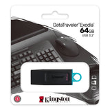 Kingston 64GB DataTraveler 'Exodia' B;ack/Blue Flash Drive