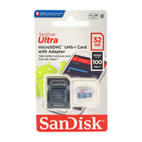 SANDISK 32GB MicroSD Memory + Class 10 Adapter
